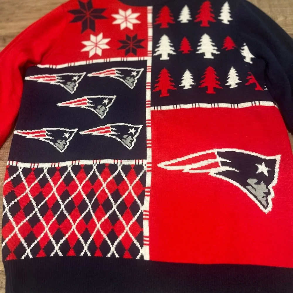 NFL New England Patriots Ugly Christmas Sweater Team Apparel large
